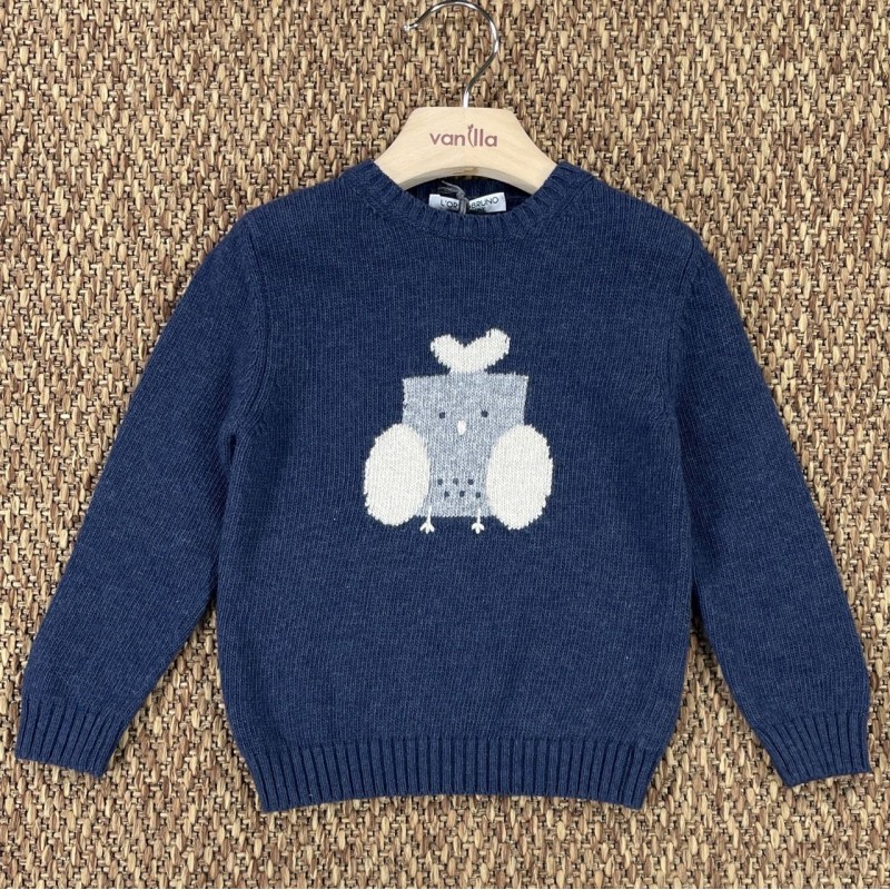 Maglioncino gufo in lana e cashmere Neonato 0/36