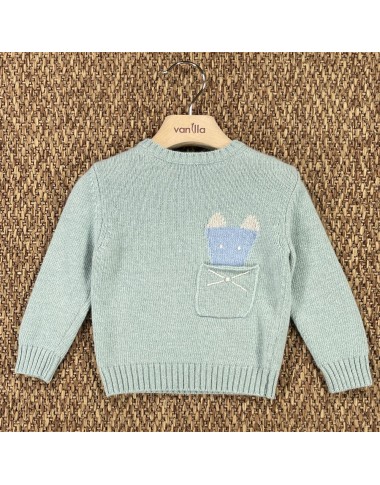 Maglioncino tasca in lana e cashmere Neonata 0/36