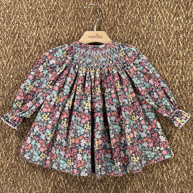 Mini abito con ricamo punto smock Neonata 0/36