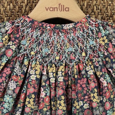 Mini abito con ricamo punto smock Neonata 0/36