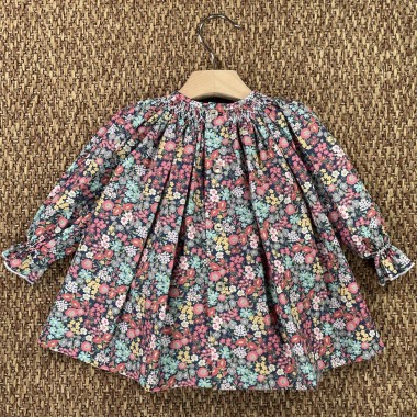 Mini abito con ricamo punto smock Neonata 0/36