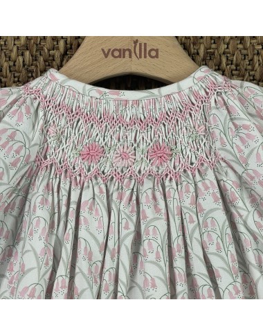 Mini abito con ricamo punto smock campanellini Neonata 0/36