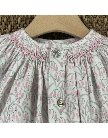 Mini abito con ricamo punto smock campanellini Neonata 0/36
