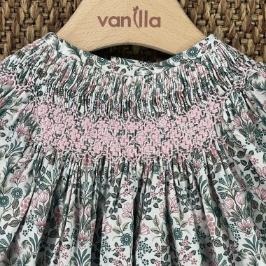 Mini abito con ricamo punto smock Neonata 0/36