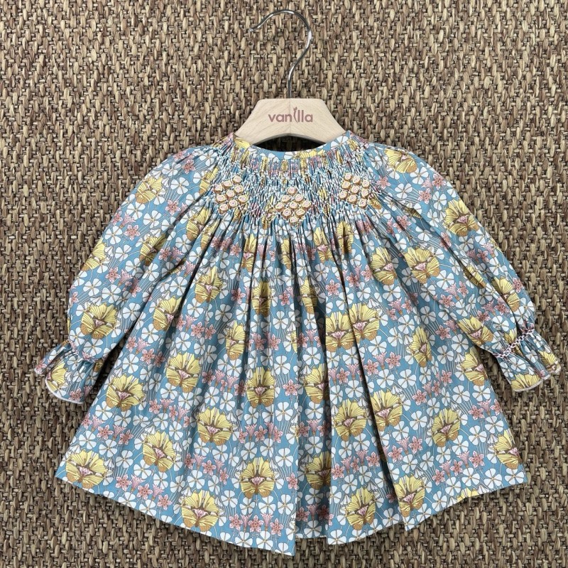 Mini abito con ricamo punto smock Neonata 0/36