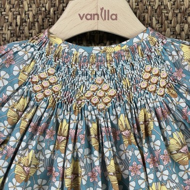 Mini abito con ricamo punto smock Neonata 0/36