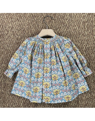 Mini dress with embroidery stitch smock