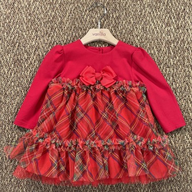 Abito in tulle tartan Neonata