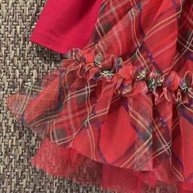 Abito in tulle tartan Neonata