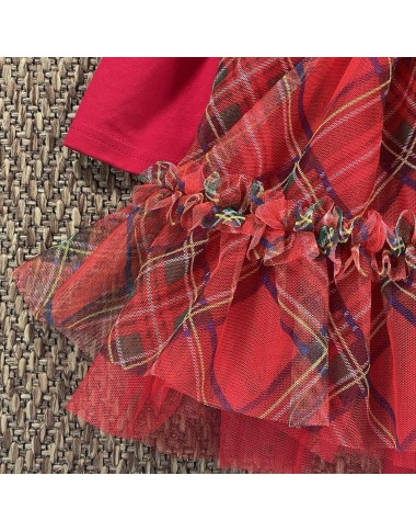 Abito in tulle tartan Neonata