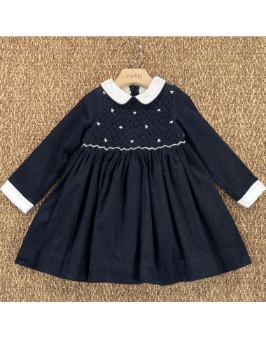 Abito velluto punto smock Bimba 2/8 anni