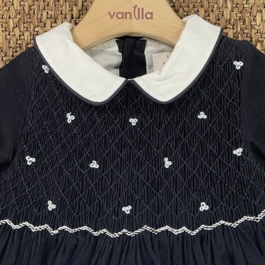 Abito velluto punto smock Bimba 2/8 anni