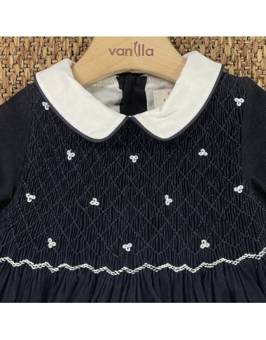 Abito velluto punto smock Bimba 2/8 anni