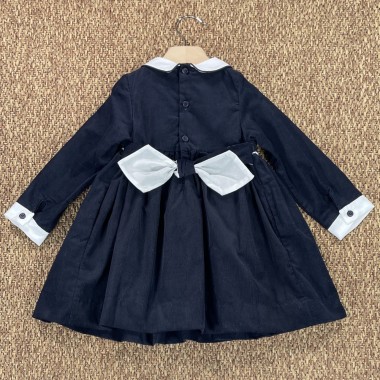 Abito velluto punto smock Bimba 2/8 anni
