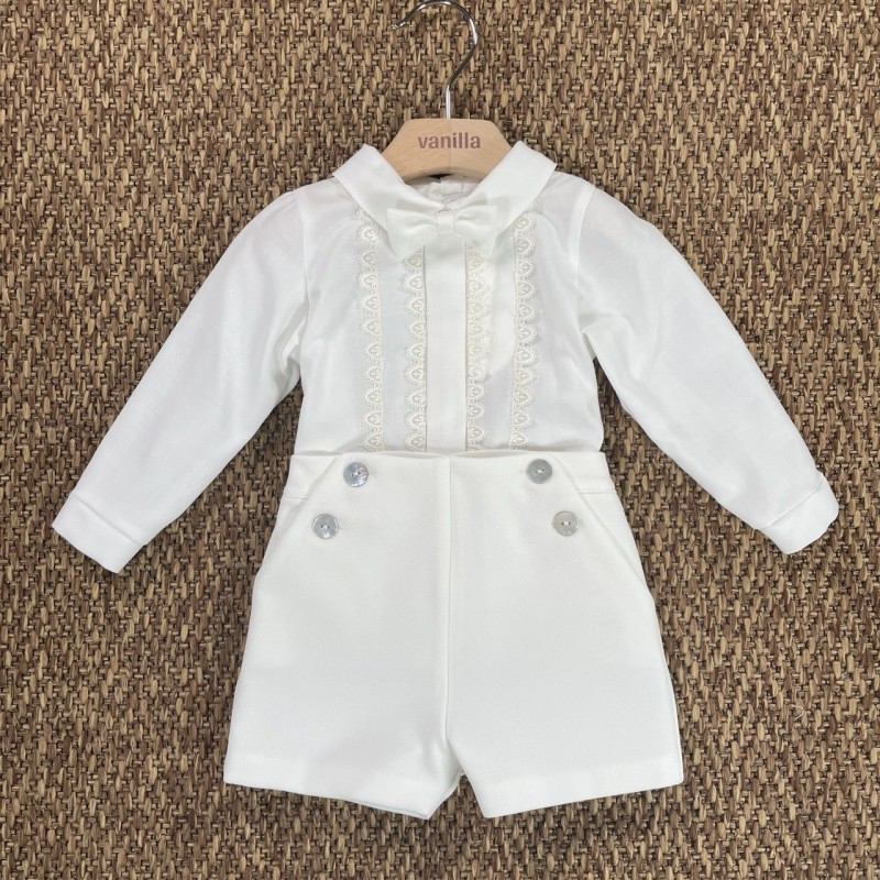Completo camicia papillon e bermuda Neonato