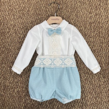 Completo camicia papillon e bermuda Neonato