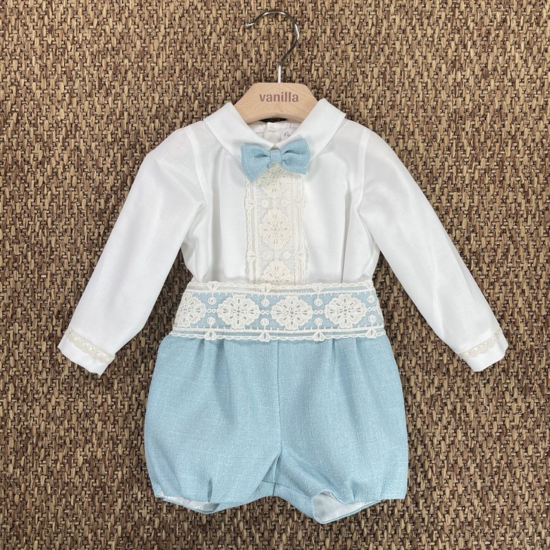 Completo camicia papillon e bermuda Neonato