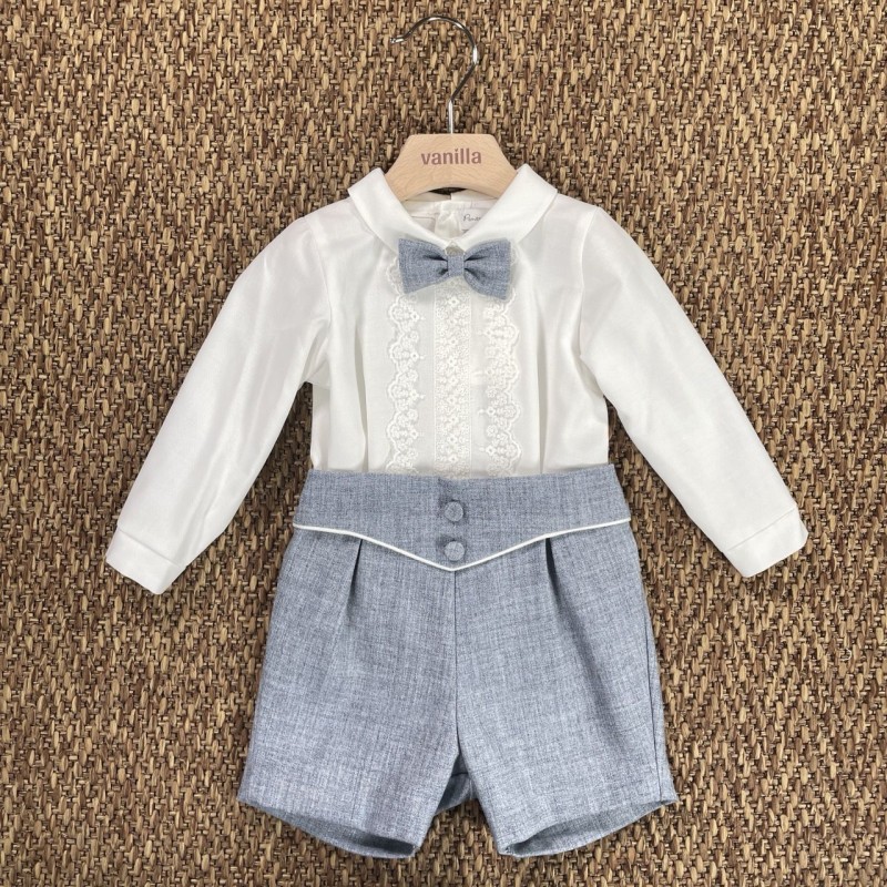 Completo camicia papillon e bermuda Neonato