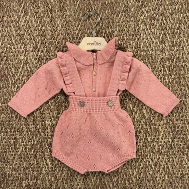 Salopette e cardigan lana Neonata 0/36