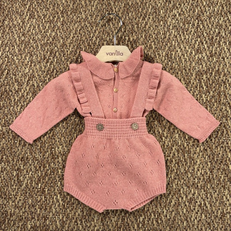 Salopette e cardigan lana Neonata 0/36