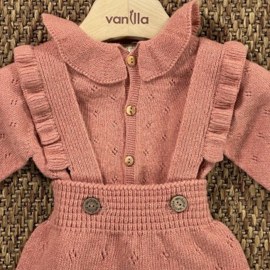 Salopette e cardigan lana Neonata 0/36