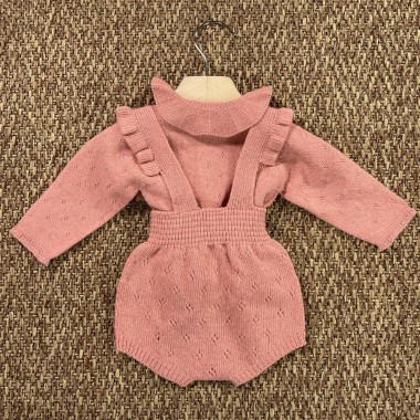 Salopette e cardigan lana Neonata 0/36