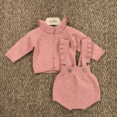Salopette e cardigan lana Neonata 0/36