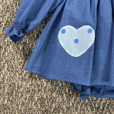 Mini abito e culotte cuori Neonata 0/36