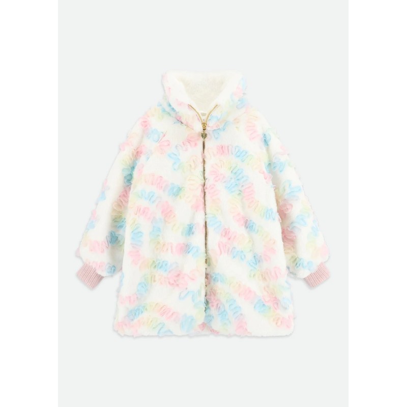 Ecopelliccia con tulle multicolor Bimba