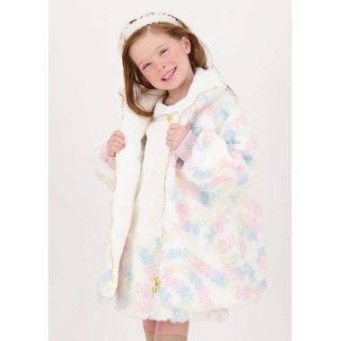 Ecopelliccia con tulle multicolor Bimba