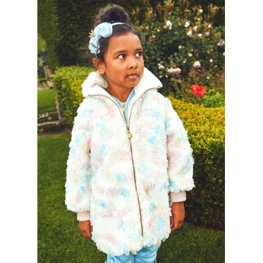 Ecopelliccia con tulle multicolor Bimba