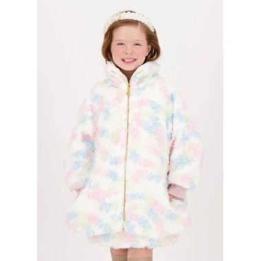 Ecopelliccia con tulle multicolor Bimba