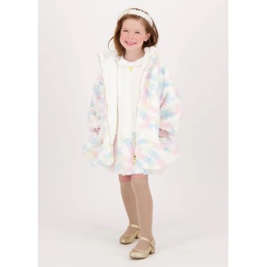 Ecopelliccia con tulle multicolor Bimba