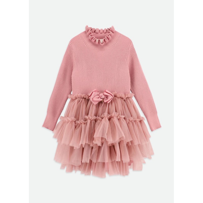 Abito tricot e tulle Bimba