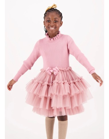 Abito tricot e tulle Bimba