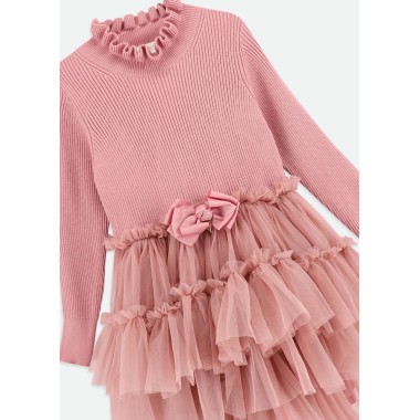Abito tricot e tulle Bimba