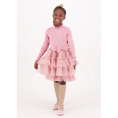 Abito tricot e tulle Bimba