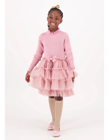 Abito tricot e tulle Bimba