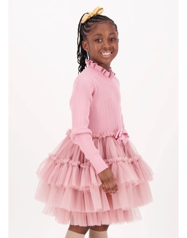 Abito tricot e tulle Bimba