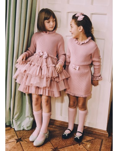 Dress tricot and tulle