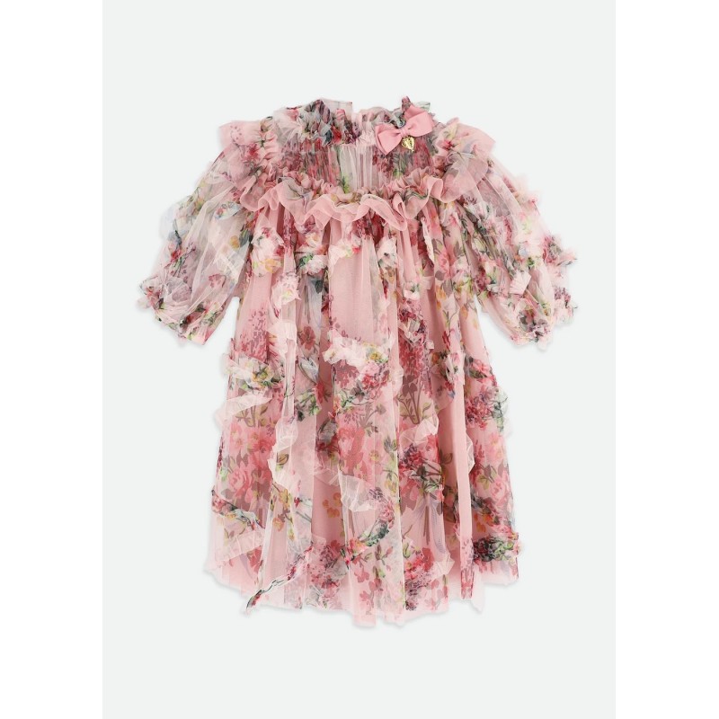 Abito tulle fiori Bimba