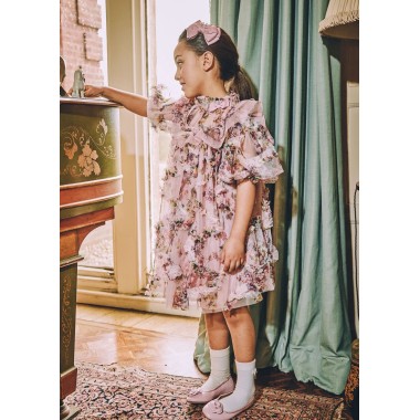 Abito tulle fiori Bimba
