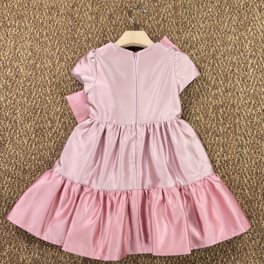 Abito in raso fiocco Bimba 2/8 anni