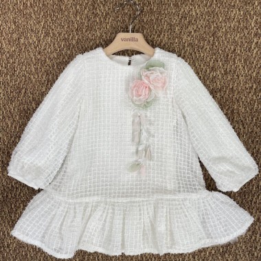 Abito operato fiori Bimba 2/8 anni