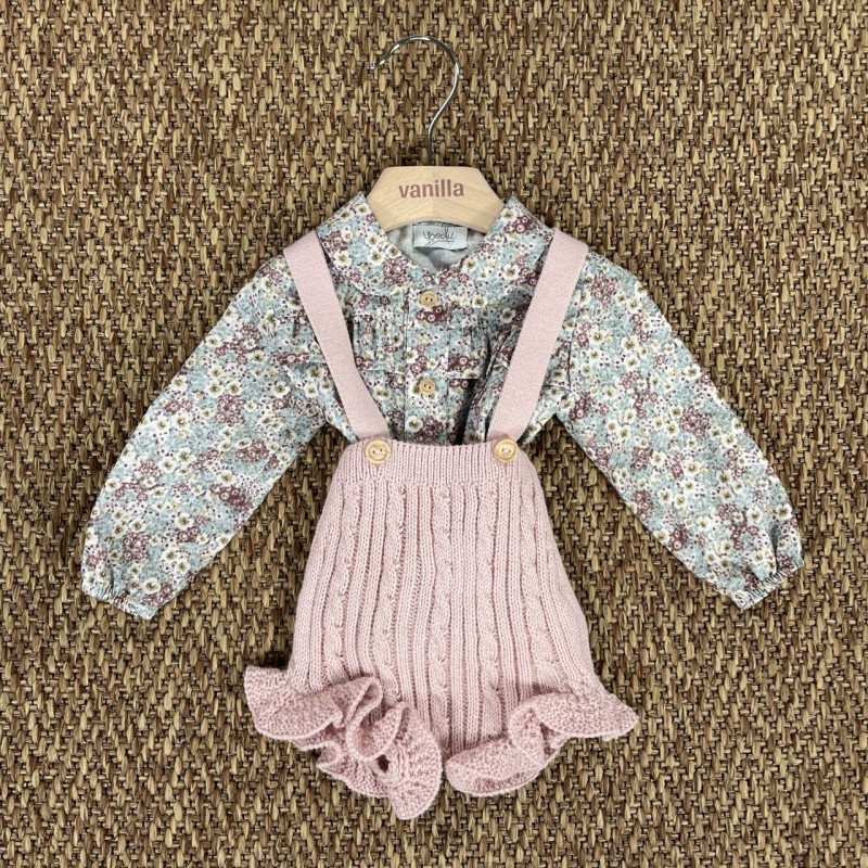 Completo camicia e salopette Neonata 0/36