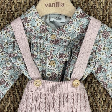 Completo camicia e salopette Neonata 0/36