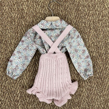 Completo camicia e salopette Neonata 0/36