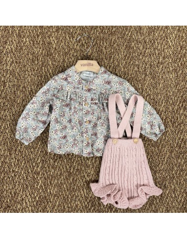 Completo camicia e salopette Neonata 0/36