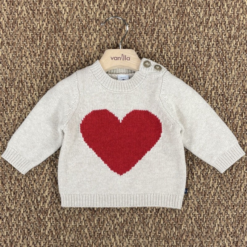 Maglioncino cuore lana Neonato 0/36