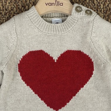 Maglioncino cuore lana Neonato 0/36